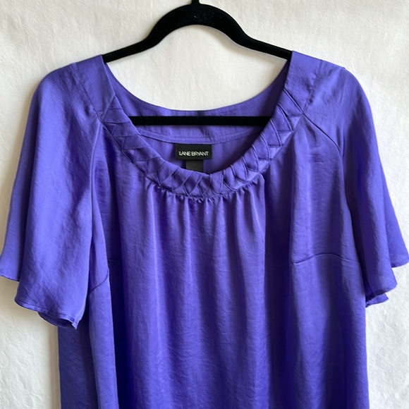 Lane Bryant purple short-sleeve blouse, size 18/20 - Picture 2 of 7